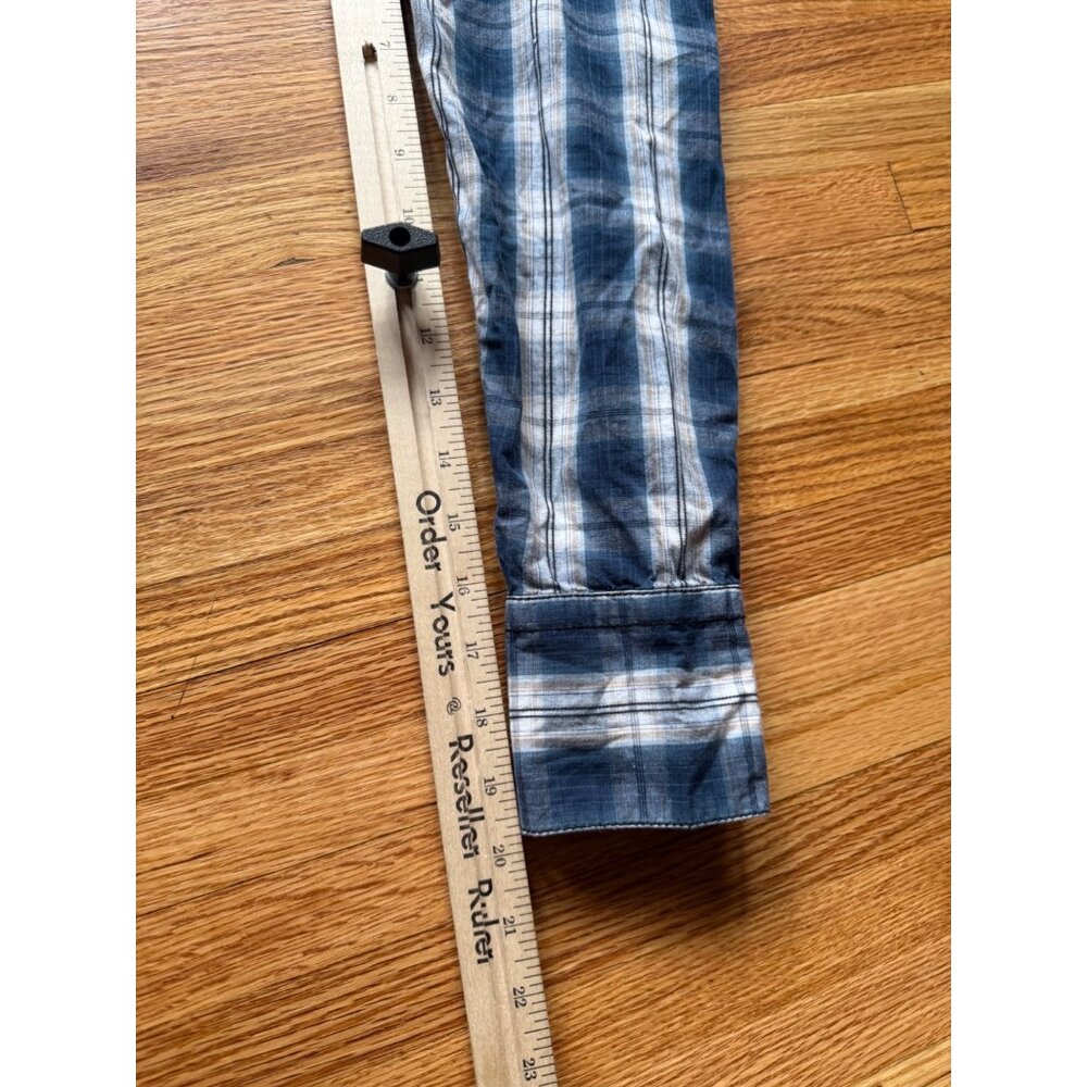 Supply Company Shirt Large Men Pearl Snap Button Down Blue Plaid Western - Picture 9 of 10